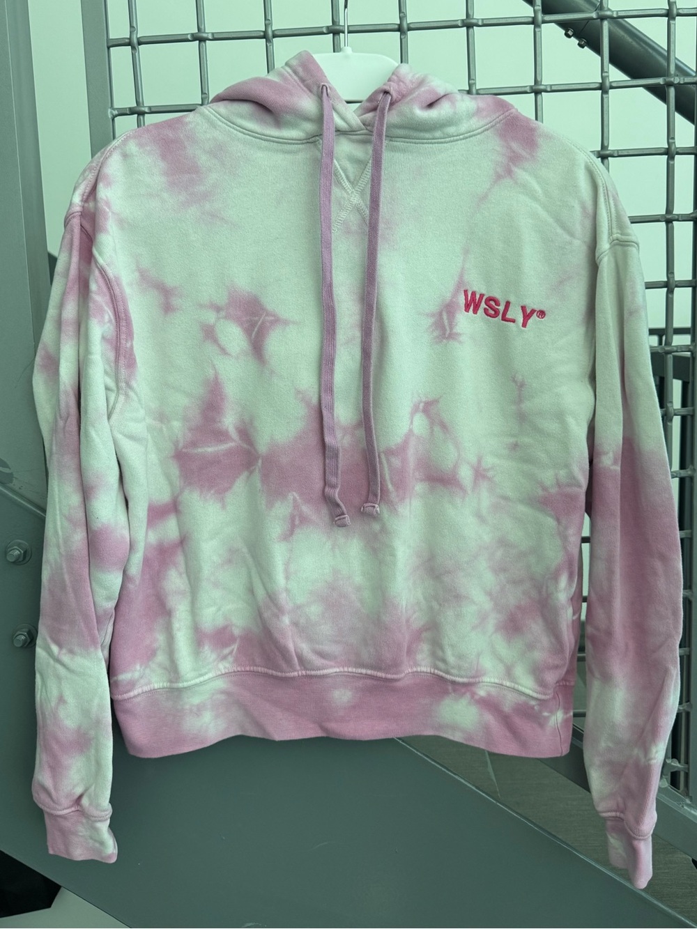 Bandier WSLY Women’s Pink & White Tie-Dye Pullover Hoodie Size XXS